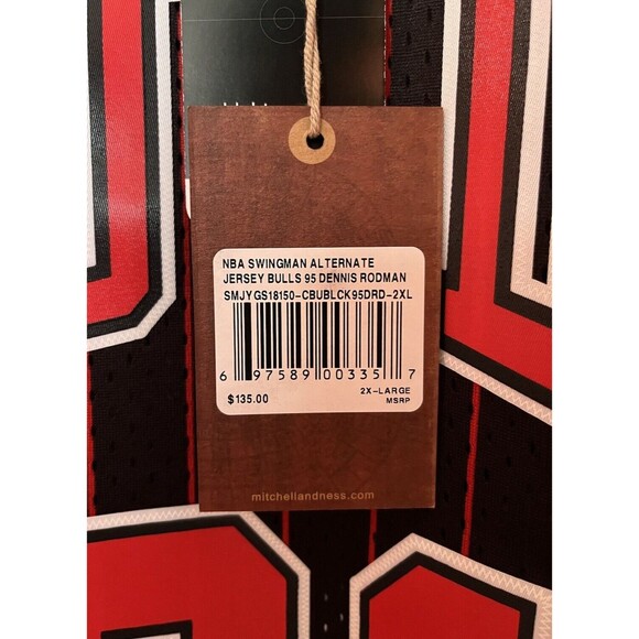 Mitchell & Ness NBA Swingman Bulls Dennis Rodman Alternate Jersey 95-96 Size 2XL - Picture 12 of 12